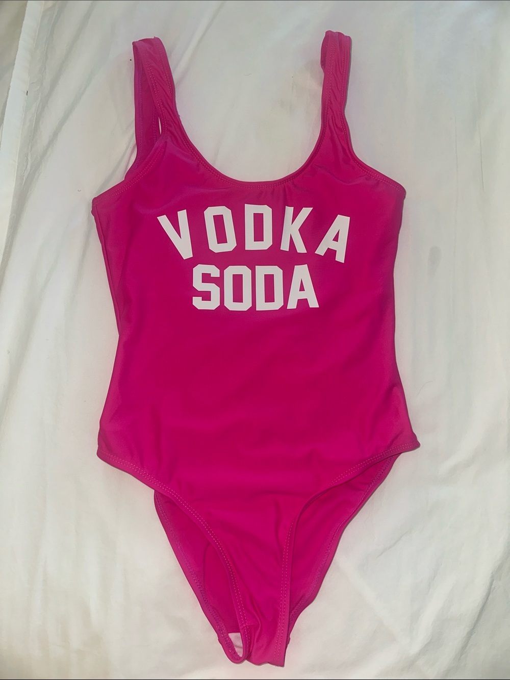 Hot Pink Vodka Soda One-Piece Swimsuit